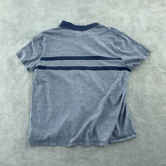Banana Republic Mens Gray & Blue Striped Polo Shirt XL 100% Cotton 2050 - Picture 2 of 8